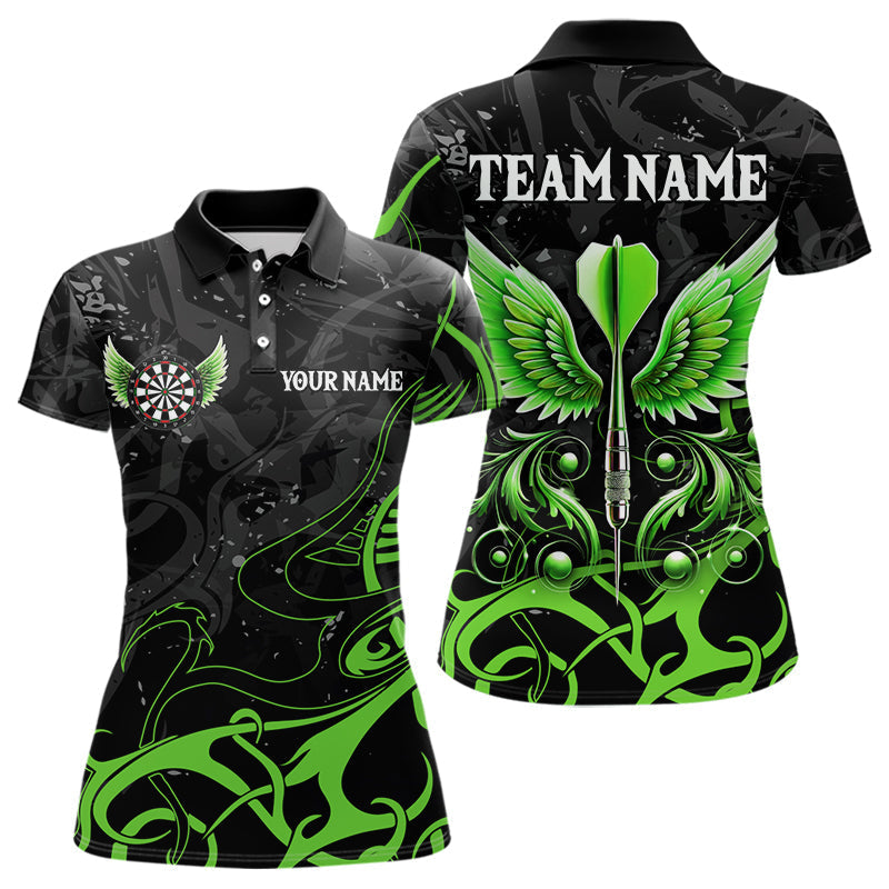 Blisscorners Personalized Black Green Darts Arrow Wings Dart Shirts Custom Dart Jerseys Team Outfit