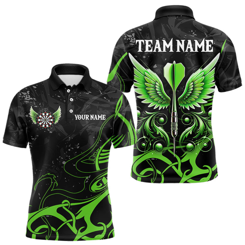 Blisscorners Personalized Black Green Darts Arrow Wings Dart Shirts Custom Dart Jerseys Team Outfit
