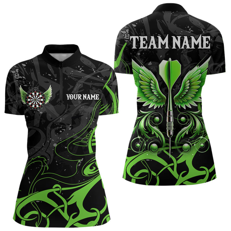 Blisscorners Personalized Black Green Darts Arrow Wings Dart Shirts Custom Dart Jerseys Team Outfit