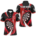 Blisscorners Personalized Red And Black Darts Shirt For Men Custom Darts League Team Polo & 1/4 Zip Jerseys MT1607