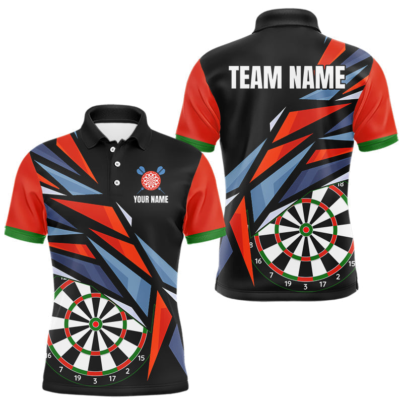 Blisscorners Personalized Red, Blue & Black Darts Shirt For Men Custom Darts League Team Jersey Polo & 1/4 Zip MT1607