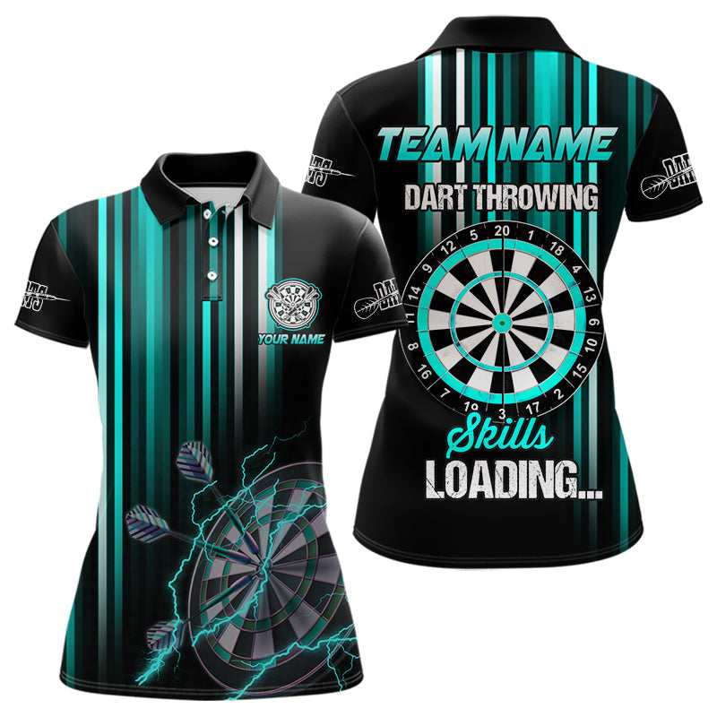 Blisscorners Turquoise Darts Throwing Skills Loading Custom Dart Shirts With Pocket For Men, Funny Darts Jersey