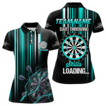 Blisscorners Turquoise Darts Throwing Skills Loading Custom Dart Shirts With Pocket For Men, Funny Darts Jersey