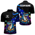 Blisscorners Funny Shark Pool Balls Men's Billiard Shirts Custom Billiard Jerseys, Billiard Team Shirts
