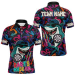 Blisscorners Darts Mode On Funny Shark Graffiti Style Custom Dart Shirts For Men, Dart Jersey Best Darts Outfit LM1625