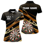 Blisscorners Black And Gold Dart Shirts For Men Custom 3D Dartboard Jersey, Darts Team Polo & Quarter Zip LM1625