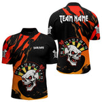 Blisscorners Funny Skull Dart Shirts For Men Custom Dart Team Jersey, Best Darts Outfit LM1625