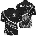 Blisscorners Personalized Black White Flame 8 Ball Billiard Shirts For Men, Billiard Team Shirts Pool Jerseys