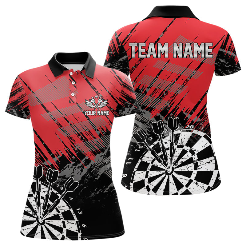Blisscorners Black And Red Grunge Darts Shirts For Men Custom Dart Team Jerseys OutfitMT0306