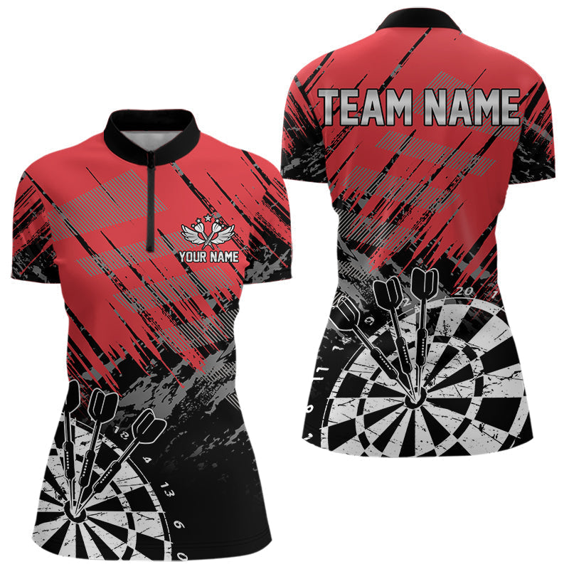 Blisscorners Black And Red Grunge Darts Shirts For Men Custom Dart Team Jerseys Outfit