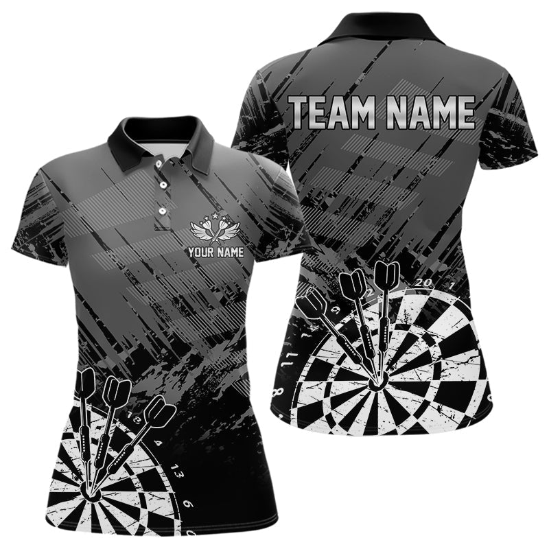 Blisscorners Black And Grey Grunge Darts Shirts For Men Custom Dart Team Jerseys Outfit