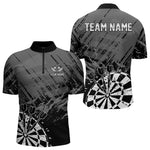 Blisscorners Black And Grey Grunge Darts Shirts For Men Custom Dart Team Jerseys Outfit