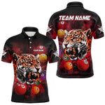 Blisscorners Funny Panther Flaming 8 Ball Billiard Pool Shirt For Men Custom Billiard Team Jerseys |Red