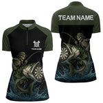 Blisscorners Darts Custom Funny Skeleton Fishing Dart Shirt With Pocket For Men Dart Team Jersey