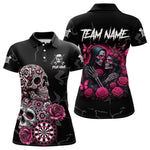 Blisscorners Personalized Pink Skull Roses Gothic Romance Darts Shirt For Men, Dart Jersey Outfit, Dart Gifts