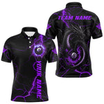 Blisscorners Black And Purple 8 Ball Thunder Lightning Custom Dragon Men's Billiard Shirt, Billiard Team Jersey MT1007