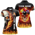 Blisscorners Fire Flame Skull Billiard Balls Custom 3D Printed Women Billiard Shirts Team League Billiard Jerseys