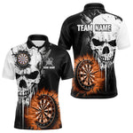 Blisscorners Personalized Grunge Skull Crack Wall Women Dart Shirts Custom Darts League Team Jerseys |Orange