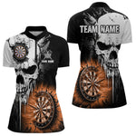 Blisscorners Personalized Grunge Skull Crack Wall Women Dart Shirts Custom Darts League Team Jerseys |Orange