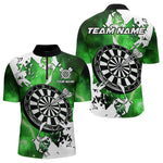 Blisscorners Lightning Grunge Dartboard Custom 3D Printed Darts Shirts For Men, Darts Team Jerseys |Green LM103