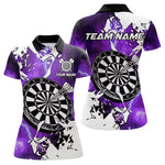 Blisscorners Lightning Grunge Dartboard Custom 3D Printed Darts Shirts For Men, Darts Team Jerseys |Purple LM103