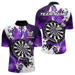 Blisscorners Lightning Grunge Dartboard Custom 3D Printed Darts Shirts For Men, Darts Team Jerseys |Purple LM103