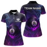 Blisscorners Personalized 3D Purple Billiard Jerseys For Men, Lightning 8 Ball Pool Billiard Team Shirts