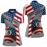 Blisscorners Custom Men 8 Ball Billiard Shirts, American Flag Polo & 1/4 Zip Patriotic Pool Team Jerseys