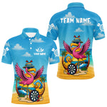 Blisscorners Personalized Funny Tropical Flamingo Darts Shirt For Men Custom Darts Jersey Outfit, Darts Gifts MT1607