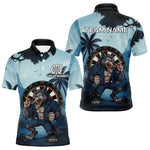 Blisscorners Funny Wolf Jungle Dart Shirts For Men Custom Dart Team Jerseys Polo & 1/4 Zip, Best Darts Gifts LM1625
