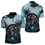Blisscorners Funny Wolf Jungle Dart Shirts For Men Custom Dart Team Jerseys Polo & 1/4 Zip, Best Darts Gifts LM1625