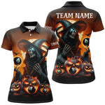 Blisscorners Death Skeleton & Pumpkin With 8 Ball Pool Billiard Jerseys, Funny Halloween Billiard Shirts