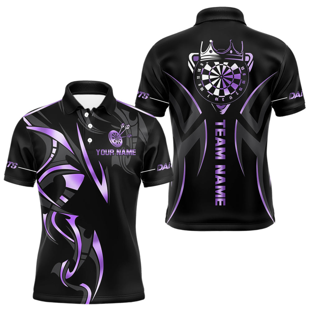 Blisscorners Black And Purple Dartboard Crown Dart Shirts For Women Custom Dart Jersey Team Polo & Quarter Zip