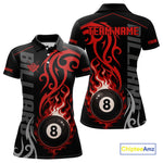 Blisscorners Black And Red Tribal Flame 8 Ball Pool Billiards Shirts Custom Pool Team Jerseys