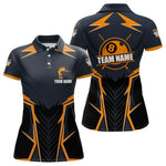 Blisscorners Billiard Jerseys For Men Custom Polo & Quarter-Zip Billiard Team Shirts, 8 Ball Pool Shirt |Orange