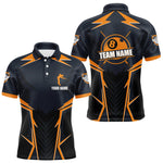 Blisscorners Billiard Jerseys For Men Custom Polo & Quarter-Zip Billiard Team Shirts, 8 Ball Pool Shirt |Orange