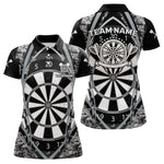 Blisscorners Darts Personalized Grunge Grey Pixel Camo Dart Shirts For Men, Dart Jerseys Team Polo & Quarter Zip