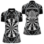 Blisscorners Darts Personalized Grunge Grey Pixel Camo Dart Shirts For Men, Dart Jerseys Team Polo & Quarter Zip
