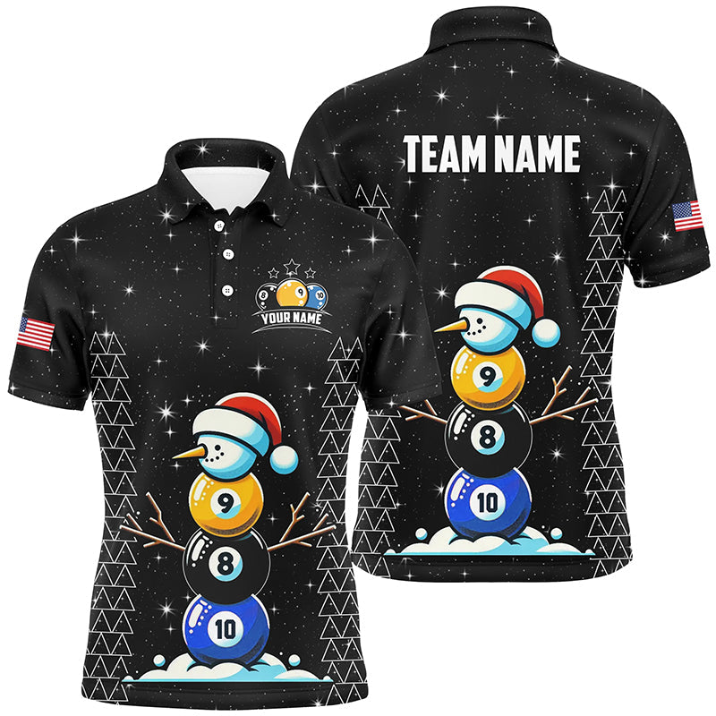 Blisscorners Custom Galaxy Christmas Billiard 8 Ball 9 Ball & 10 Ball Shirts For Men Funny Xmas Billiard Jerseys