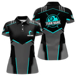 Blisscorners Billiard Jerseys For Men Custom Polo & 1/4 Zip Billiard Shirts, Team Pooler Short Sleeve |Turquoise