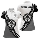Blisscorners Personalized Black White And Grey Dartboard Crown Dart Shirts For Men Custom Darts Team Jerseys LM133