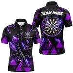 Blisscorners Purple Darts Arrow Thunder Lightning Dart Shirts For Men Custom Dart Team Jerseys Polo & 1/4 Zip 