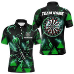 Blisscorners Green Darts Arrow Thunder Lightning Dart Shirts For Men Custom Dart Team Jerseys Polo & 1/4 ZipÂ 