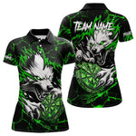 Blisscorners Personalized Wolf Lightning Darts Polo & Quarter Zip Custom Dart Shirts For Men Darts Jersey |Green