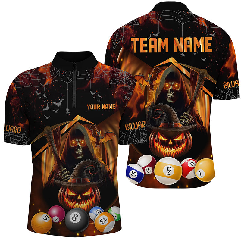 Blisscorners Halloween Grim Reaper Custom Billiard Balls Jerseys, Funny Halloween Billiard Shirts Gift