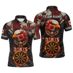 Blisscorners Canada Flag 3D Dartboard Fire Flame Custom Eagle Darts Shirt For Men, Patriotic Darts Team Jersey LM1506