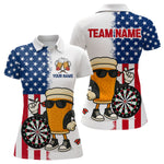 Blisscorners Funny Beer American Flag Dart Shirts For Men Custom Patriotic Darts Team Jerseys Polo & 1/4 Zip MT1706