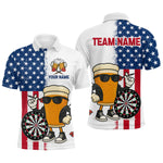 Blisscorners Funny Beer American Flag Dart Shirts For Men Custom Patriotic Darts Team Jerseys Polo & 1/4 Zip MT1706