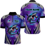 Blisscorners Personalized Shark 8 Ball Pool Billiard Shirt For Men Custom Purple Blue Billiard Team Jersey LM1307