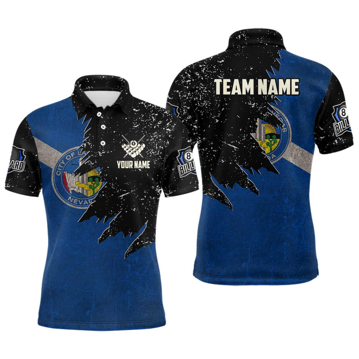Blisscorners Personalized Retro Las Vegas Flag Men Billiard Pool Shirts Custom Patriotic Billiard Jersey Uniform